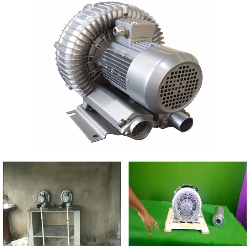 Single Stage 5 HP Three Phase Ring Blower for Agitate and Aerate Water in Spa/Fish Tank/Aquaculture Tank 